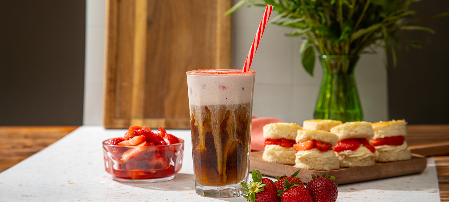 Strawberry Shortcake Iced Latte